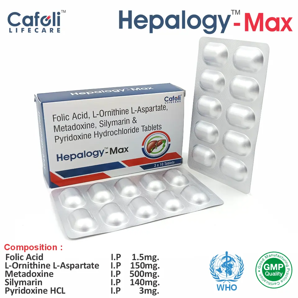 Metadoxine 500mg + Silymarin 140mg + L Ornithine L Aspartate 150mg Tablet PCD Pharma Franchise